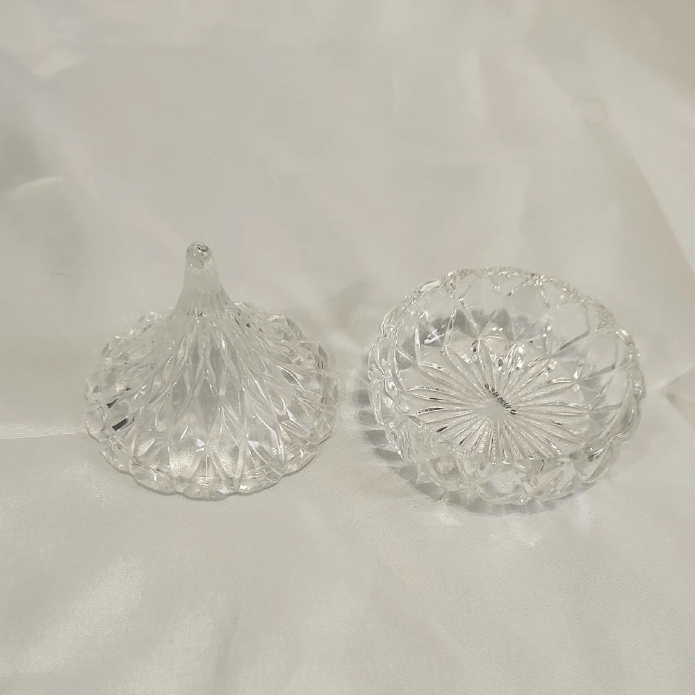 Source Unknown Crystal Clear Holder Previous Use Rings -glass - Picture 2 of 5